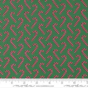 Candy Cane Lane Candy Cane Novelty Blender Green Yardage by April Rosenthal Prairie Grass for Moda Fabrics 100% Cotton 24124 17 Wide 44”/45”