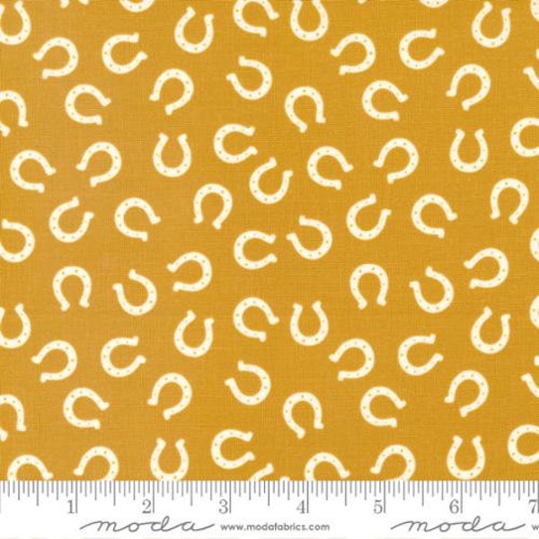 Ponderosa Collection Novelty Lucky Horseshoe Gold Yardage (44" x 45") Wide by Stacy Iest Hsu Licensed  by Moda Fabrics. 20866 16 100% Cotton