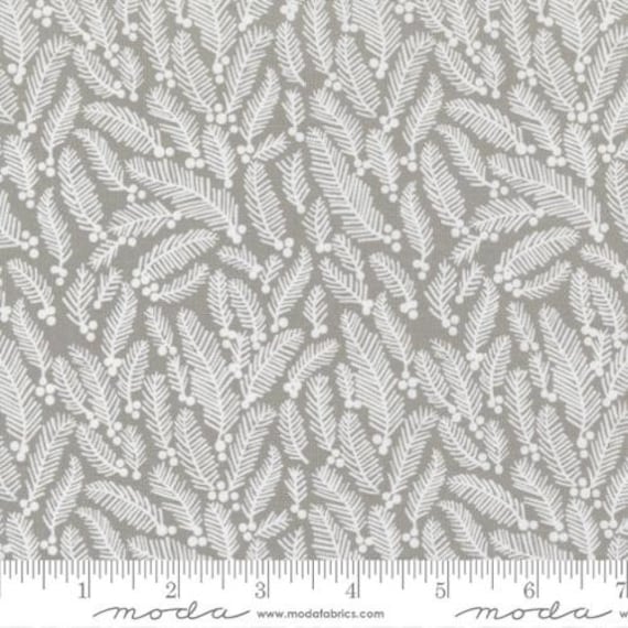 Christmas Eve Collection Christmas Sprigs Grey Yardage 44 X 45