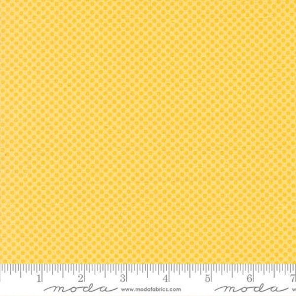 On the Bright Side Dot to Dot Dots Yellow Florals Yardage 44"/45" Wide by Me & My Sister Designs for Moda Fabrics 22466-16 100% Cotton