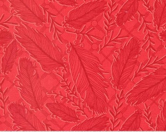 Land of Enchantment Collection Pluma Novelty Feather Red Yardage by Sariditty for Moda Fabrics 100% Cotton 45033 17