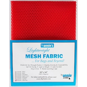 Mesh Fabric by Annies ~ 100% Polyester~ 18" X 54"~ Atom Red