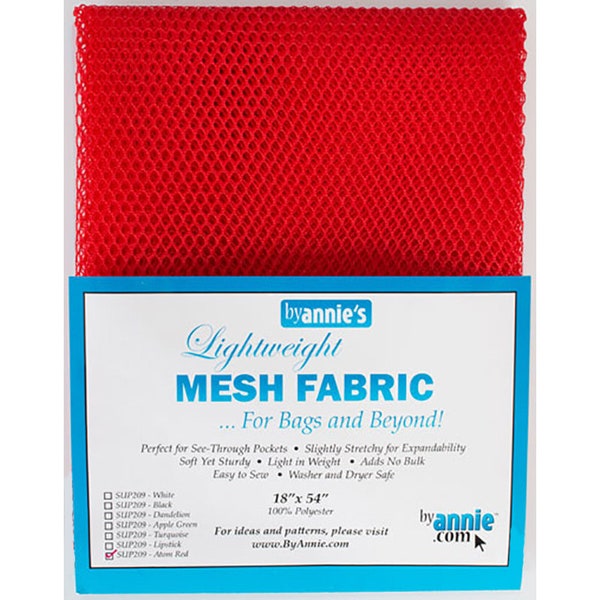 Mesh Fabric by Annies ~ 100% Polyester~ 18" X 54"~ Atom Red