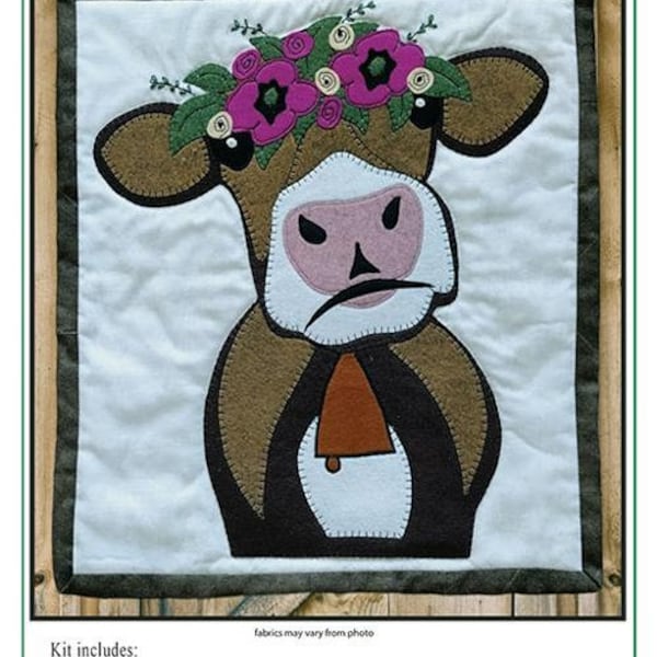 Brown Cow Pattern~Wall Hanging~Quilt Block~by Rachel's of Greenfield~Finished Size: 13" X 15"
