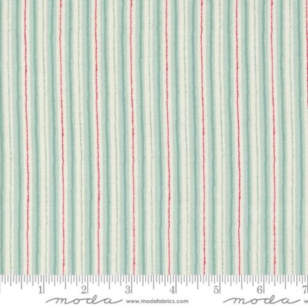 My Summer House Novelty Summer Stripe Stripes Aqua Yardage (44" x 45") Wide by Bunny Hill Designs for Moda Fabrics #3047-13 100% Cotton