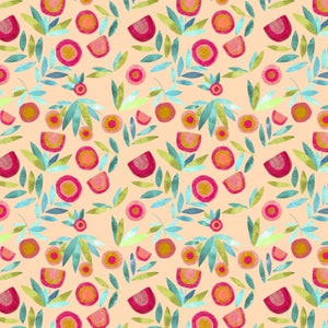 Feathered Fiesta Collection Tossed Multi Floral Peach Yardage by Eulalia Mejia for P&B Textiles (43&quot; x 44&quot;) Wide~100% Cotton #PNBFFIE-4575-J