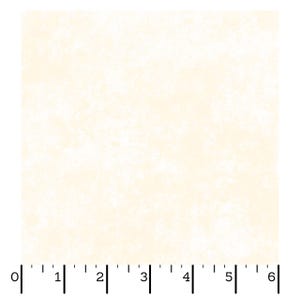 May include: Cream-colored fabric with a subtle, mottled pattern. The fabric is measured with a ruler, showing increments from 0 to 6 inches. The texture appears soft and slightly irregular, suitable for various craft projects.