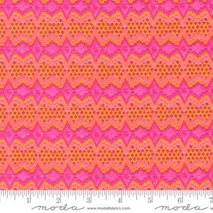 Vintage Soul Collection Novelty Crewel Stripe Needlepoint Embroidery Pink Yardage by Cathe Holden for Moda Fabrics #7435-20 100% Cotton