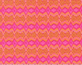 Vintage Soul Collection:(#7435-20) Novelty Crewel Stripes Needlepoint Embroidery Pink Floral Yardage Designer  Cathe Holden for Moda Fabrics