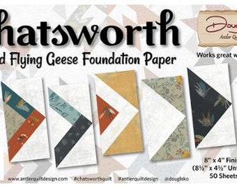 Chatsworth Braided Flying Geese Foundation Paper~by Doug Leko~8" X 4" Finished Block