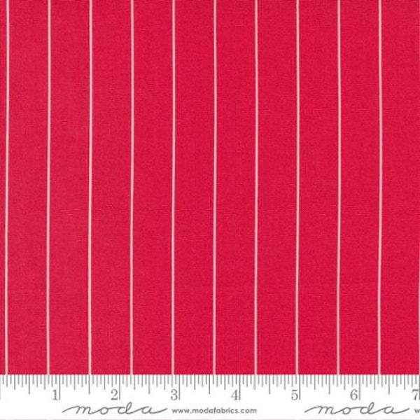 Merry Little Christmas Collection Holiday Pin Stripe Red Yardage (44" x 45") by Bonnie & Camille for Moda Fabrics 55244-11 100 % Cotton