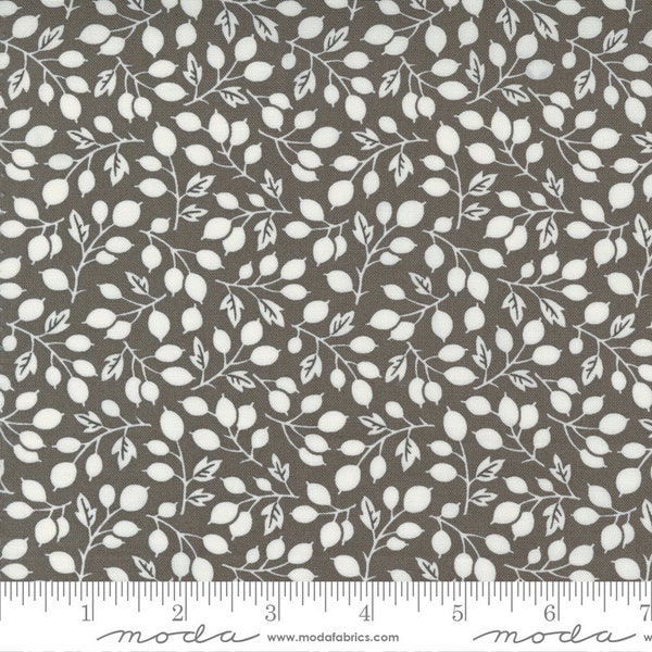 Pumpkins Blossoms Charcoal Rosehips Berry Vine by Fig Tree Quilts for Moda Fabrics (44"/45") Wide~20421-17~ 100% Cotton