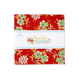 SALE! Home Town Holiday 5 Inch Stacker Precut (42)(5&quot; x 5&quot;) Fabric Squares by Lori Holt for Riley Blake Designs 5-14900-42 100% Cotton