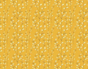 Adel In Autumn Collection Vines Gold Yardage by Sandy Gervais for Riley Blake Designs (43" x 44") Wide C10826-GOLD 100% Cotton