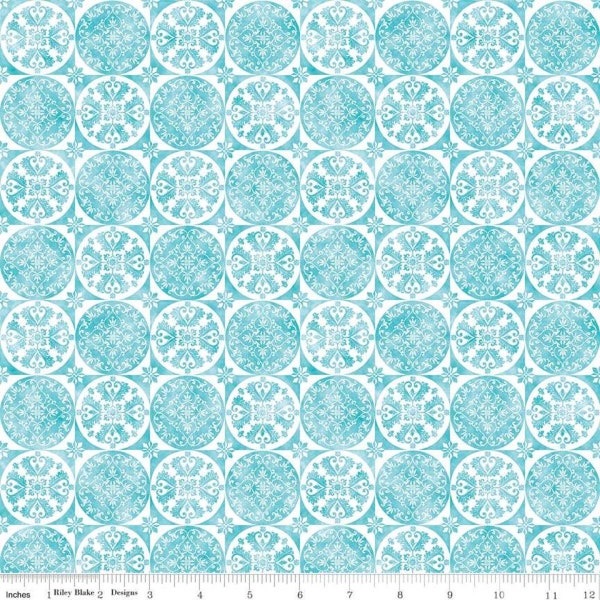 Sweet Melody Collection Medallion Blue Yardage by Lila Tueller for Riley Blake Designs #C8404 - 100% Cotton