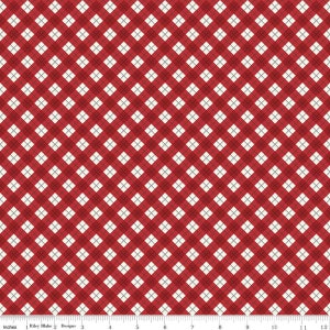 Woodsman Collection Bias Plaid Red Yardage (43&#39;&#39;/44&#39;&#39;) Wide by Lori Whitlock for Riley Blake Designs #C13765-RED 100% Cotton