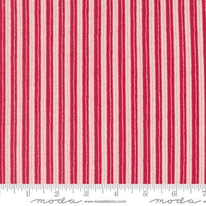 My Summer House Novelty Summer Stripe Stripes Red Yardage (44&quot; x 45&quot;) Wide by Bunny Hill Designs for Moda Fabrics #3047-18 100% Cotton