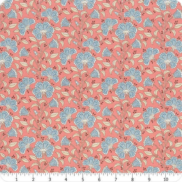 Windy Days Collection Coral Stormy Floral Yardage by Tilda Designed by Tone Finnanger (44"/45") Wide 100% Cotton TIL100349-V11