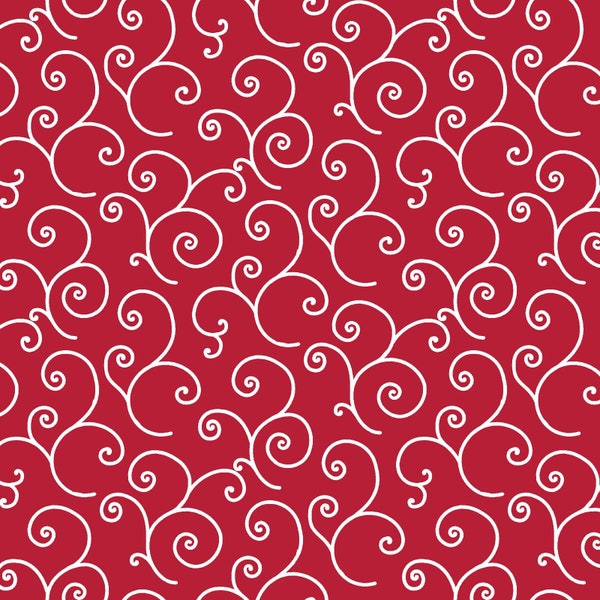 Kimberbell Basics Collection Scroll Red Yardage by Kim Christopherson for Maywood Studios #MAS8243-R 100% Cotton