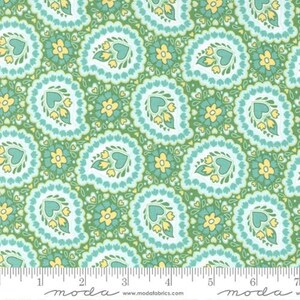 Sunflowers In My Heart Provence Paisley Light Green Florals Yardage (44&quot; x 45&quot;) Wide by Kate Spain for Moda Fabrics #27323-14