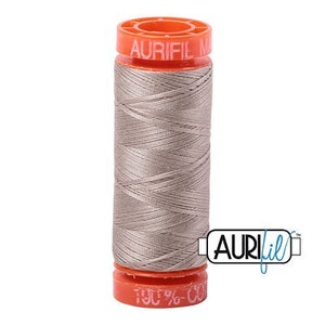 Aurifil 50 WT Mako Cotton Thread-Rope Beige Small Spool 220 yards #20050-5011
