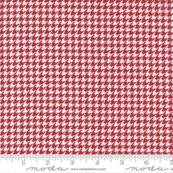 XOXO Collection Houndstooth Red Yardage by April Rosenthal Prairie Grass for Moda Fabrics 100% Cotton #24145-11