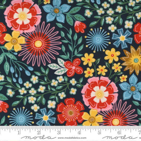 Frankie Collection Modern Focal Floral Dull Black Yardage by Basicgrey for Moda Fabrics #30670 12 100% Cotton