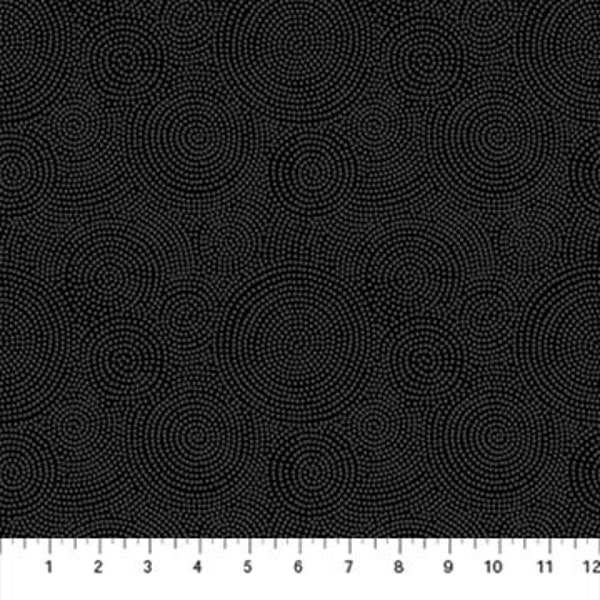 Simply Neutral 2 Collection Circular Dots Black Yardage by Deborah Edwards for Northcott Fabrics 23918-98 43"/44" Wide~100% Cotton