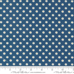 Vintage Soul Novelty Daisy Dot Ditsy Floral Dot Dark Blue Yardage by Cathe Holden for Moda Fabrics #7439-21 100% Cotton