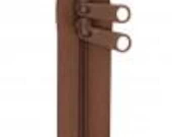 Annie Double Slide Handbag Zipper 30" Seal Brown ZIP30-140
