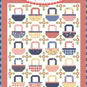 Basket Bliss Machine Pieced Quilt Pattern by Corey Yoder of Coriander Quilts  for Moda Fabrics Finished Quilt Size: (75" x 90") CQ-197