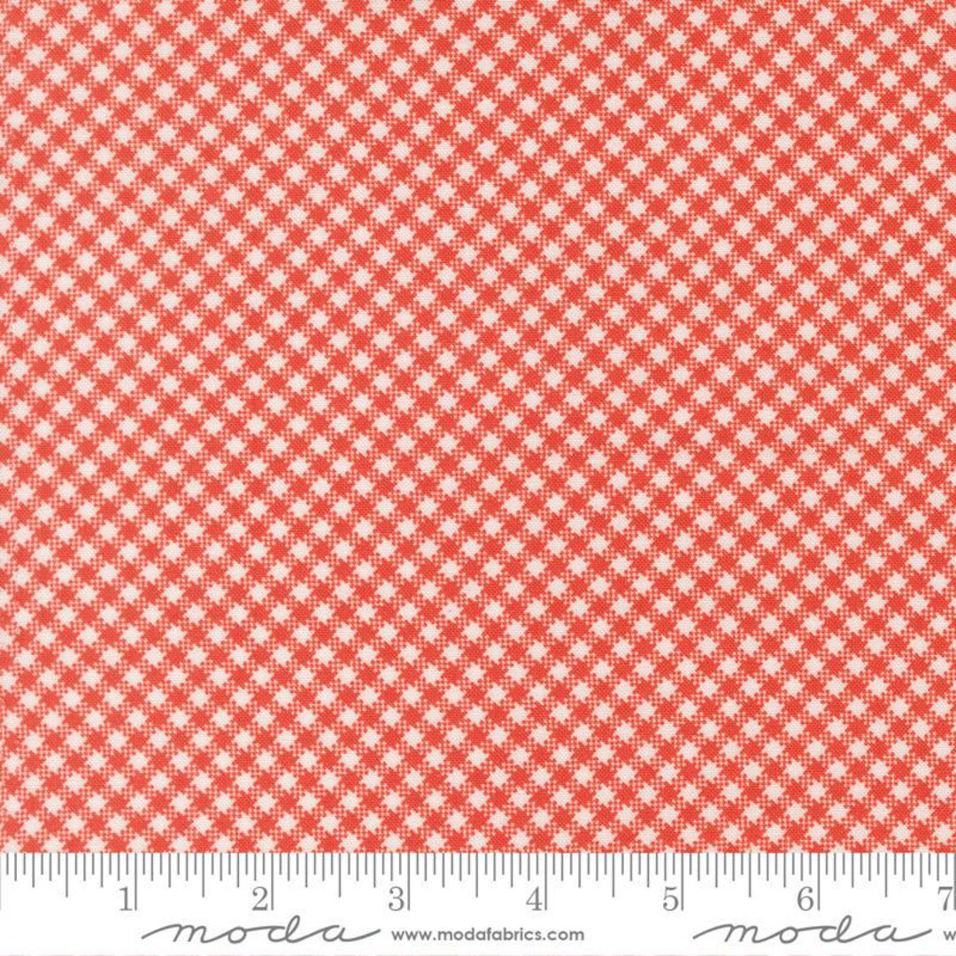 1-2/3 Yards Left! Rosie Gingham Checks and Plaids Red Yardage by Fig ...