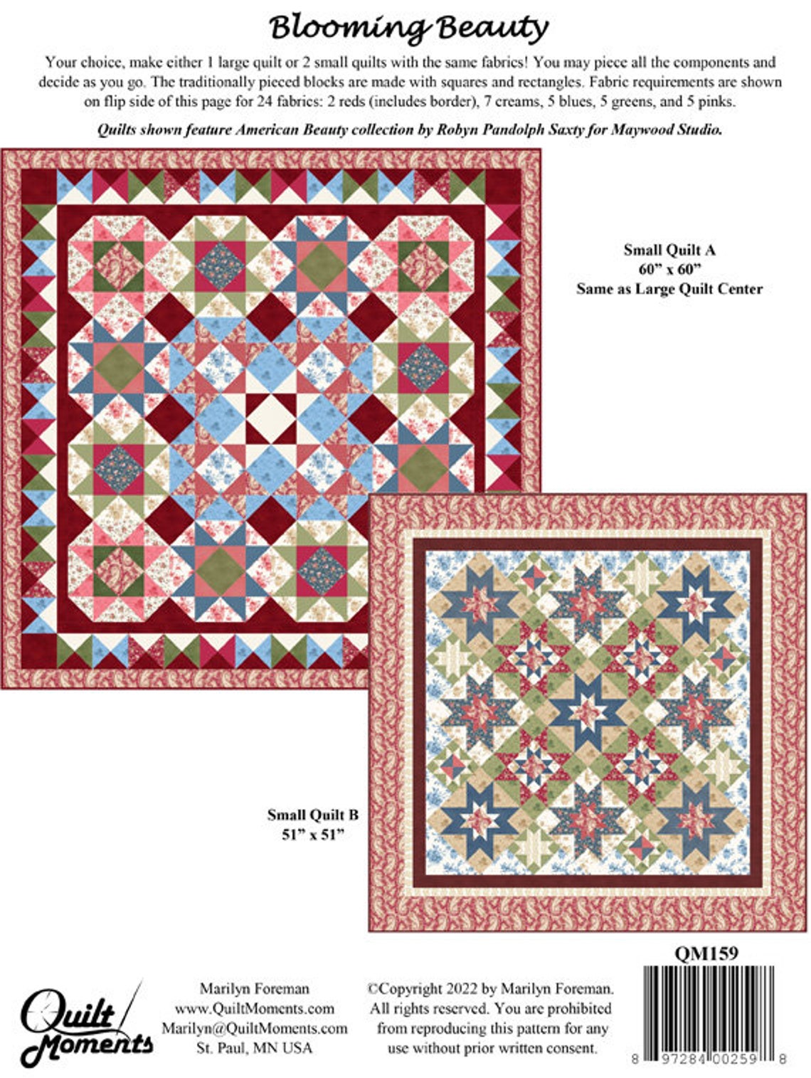 Blooming Beauty Quilt Kit by Quilt Moments Finished Size Etsy