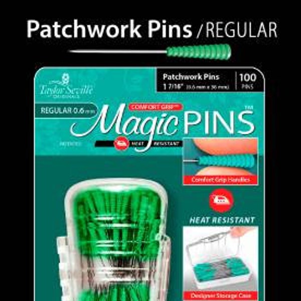 Magic Pins~ Patchwork Pins ~ Regular 0.6mm~ 1-7/16" Long~ Comfort Grips~100 Count Package~ 219805