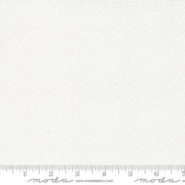 Coriander Seeds Medallion Geometric White on White Yardage by Corey Yoder for Moda Fabrics (44" x 45") Wide 100% Cotton #29147-11