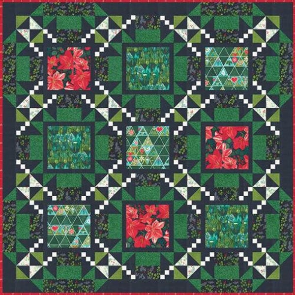 Courtyard Lattice Machine Pieced Quilt Pattern by Robin Pickens of Robin Pickens Quilt Patterns Finished Size: (65" x 65") RPQP-CL157