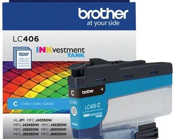 Brother LC406CS Cyan INKvestment Tank Ink Cartridge - 1500 Pages