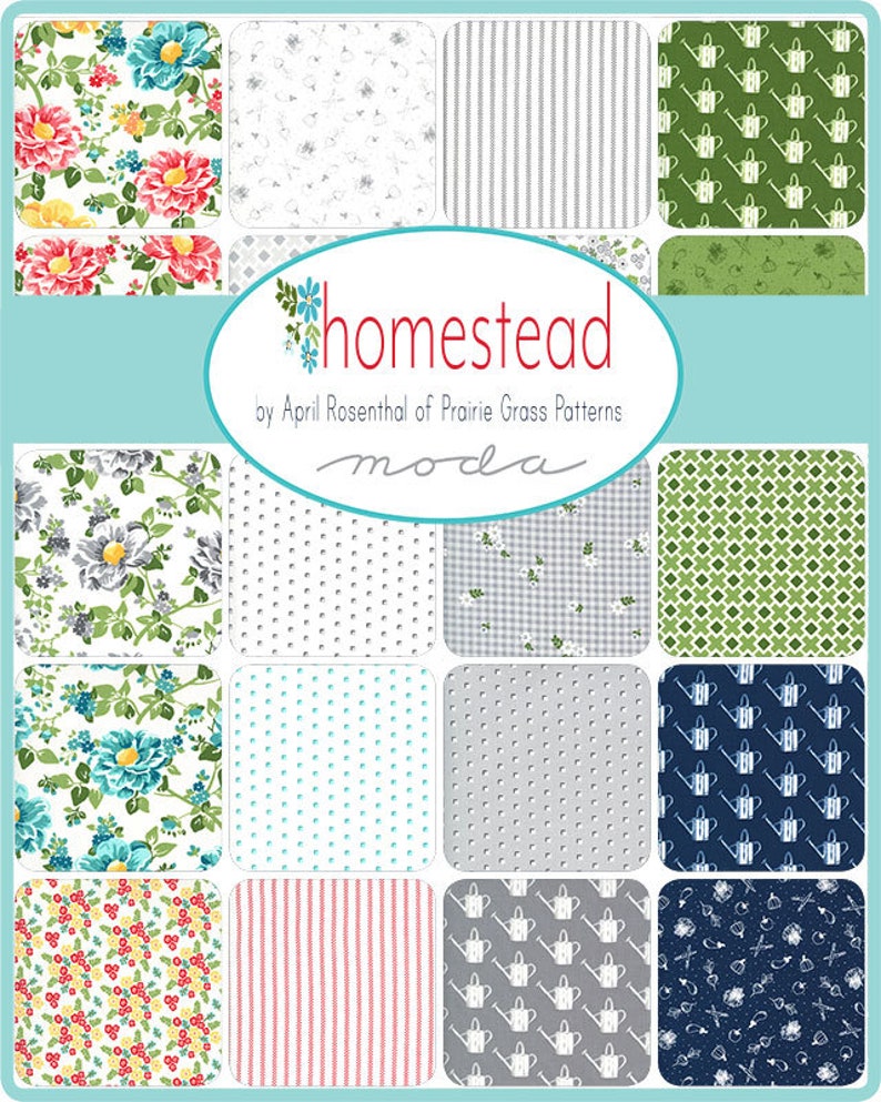Homestead Jelly Roll Precut 40 2.5 x 44 Designed by April Rosenthal Prairie Grass Patterns for Moda Fabrics 100/% Cotton #24090JR