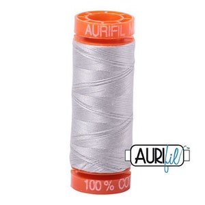 Aurifil 50 WT Mako Cotton Aluminum Thread Spool 220 yards #20050-2615