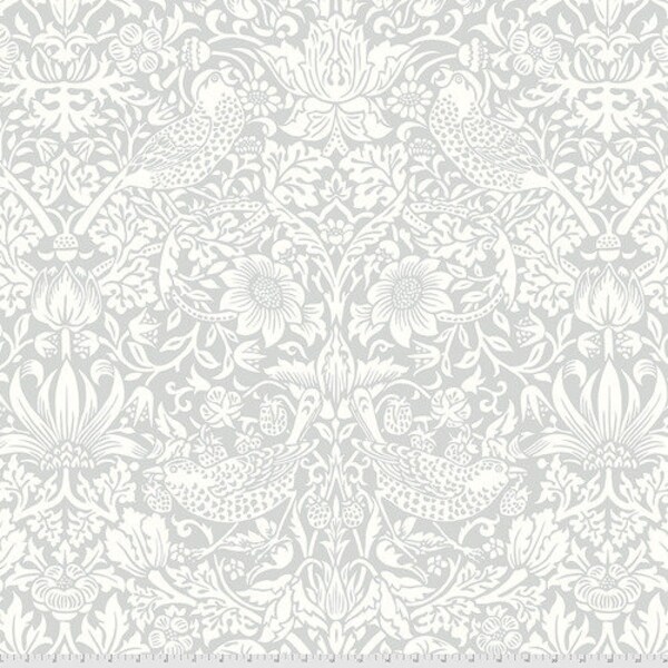 1-5/8 Yards Left! Strawberry Thief Silver Quilt Backing by Morris and Co. for Free Spirit Fabrics #QBWM001.SILVER 100% Cotton