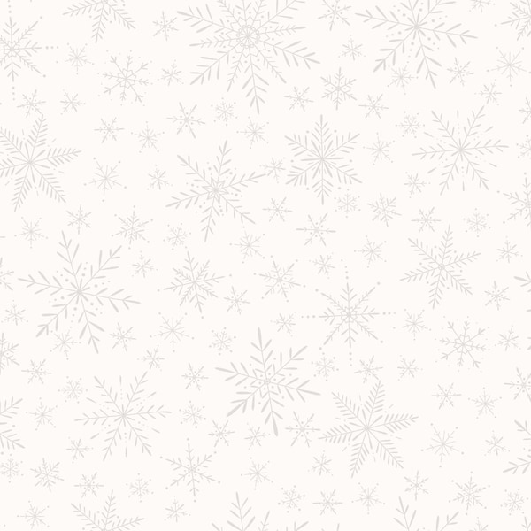 Solitaire Collection Delicate Snowflakes Soft White Yardage by Kim Christopherson for Maywood Studios MAS310-SW 100% Cotton