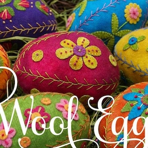 Wool Eggs Pattern~Wool Applique and Embroidery~ Ewe University~Susan Wojciechowski