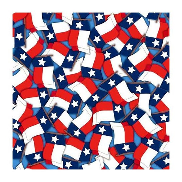 All Texas Shop Hop Collection Texas Flags Multi Yardage (44" x 45") Wide by QT Fabrics #800 MULTI 100% Cotton