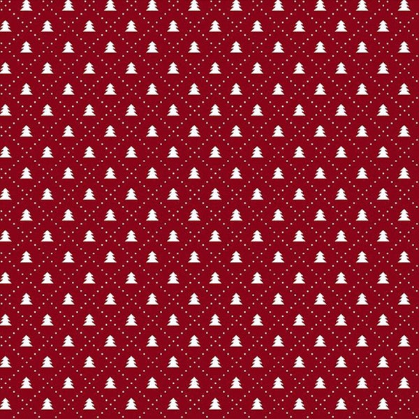 Winter Blooms Collection Seasonal Diagonal Trees Red Yardage by Jason Yenter for In The Beginning #IBFWIB10WB-1 (44" x 45" Wide 100% Cotton