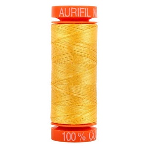 Aurifil 50 WT Mako Cotton Thread-Spun Gold Small Spool 220 yards #20050-2134