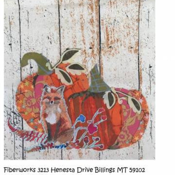 Whatevers! Pumpkins Collage Quilt Pattern Finished Size 8" Blocks by Laura Heine of Fiberworks inc #FWLHWHAT22