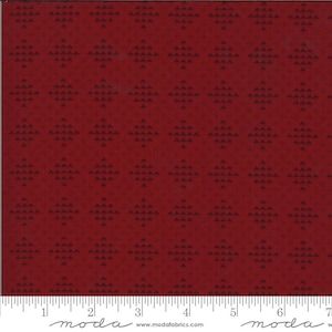 Redwork Gatherings Checker Block Red (44&quot; x 45&quot;) Width by Primitive Gatherings for Moda Fabrics 49116 15 100% Cotton