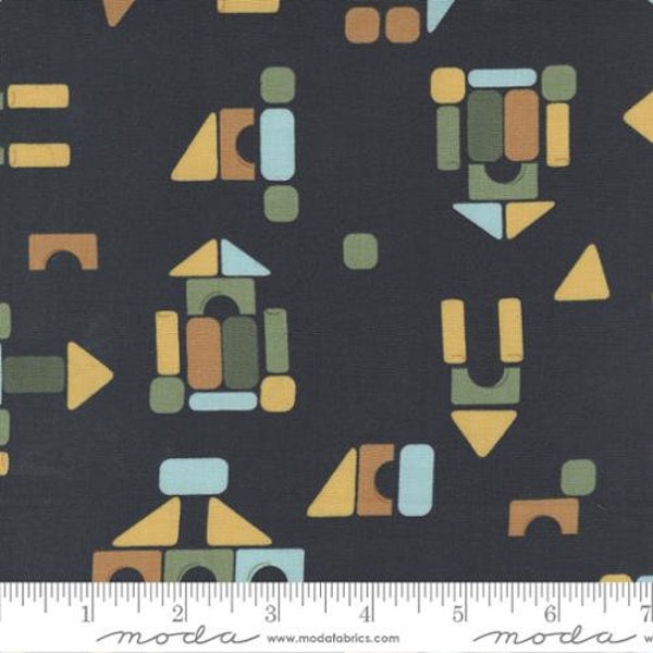 ABC XYZ Collection Childrens Novelty Wood Blocks Black Yardage (44"/45") Wide by Stacy Iest Hsu for Moda Fabrics #20814 20 100% Cotton