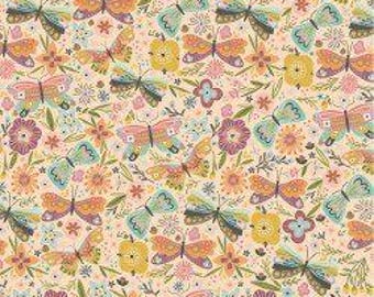 1-2/3 Yards Left! Cottage Charm Collection Butterfly Blossom Peach Yardage by Poppie Cotton #CH24745