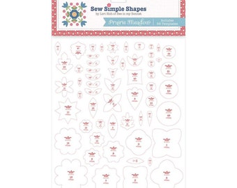 Prairie Meadow Sew Simple Shapes by Lori Holt of Bee In My Bonnet for Riley Blake Designs~ 58 Plastic Templates Prairie Meadow Sew Along